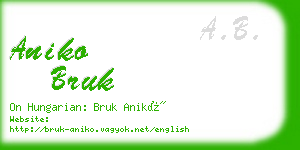 aniko bruk business card